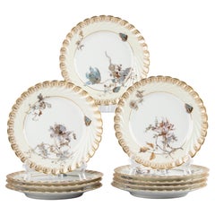 Juego de 10 Cakeplates de porcelana Art Nouveau de Haviland Limoges