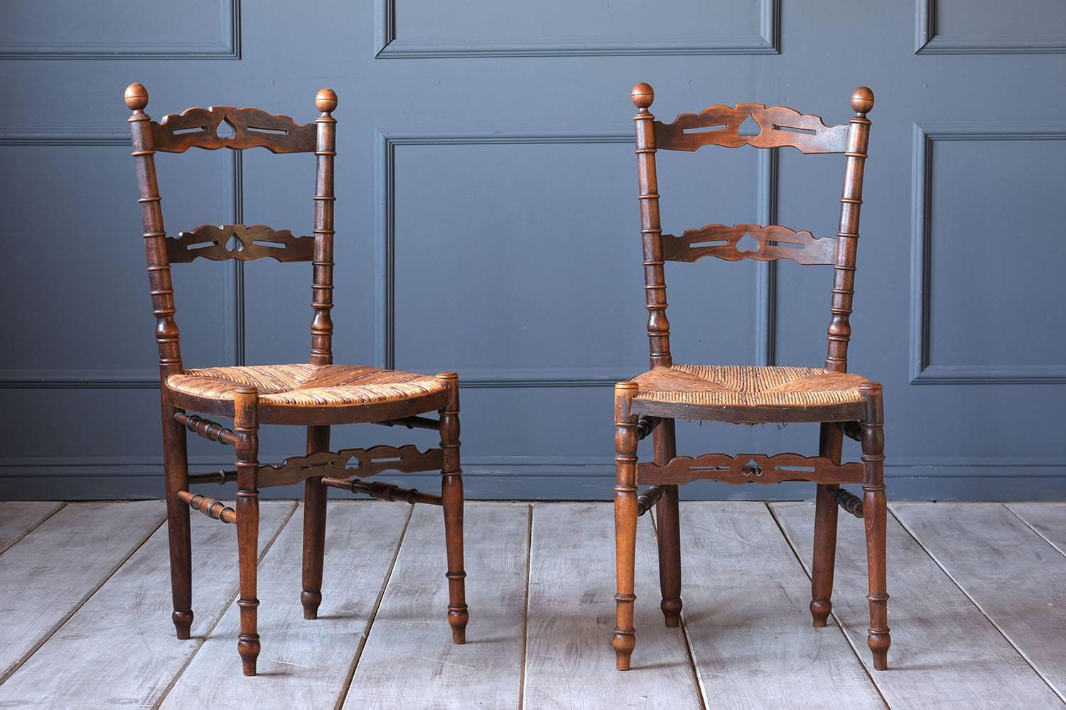 French Provincial Set of Ten Provincial Walnut Dining Room Chairs, circa 1900