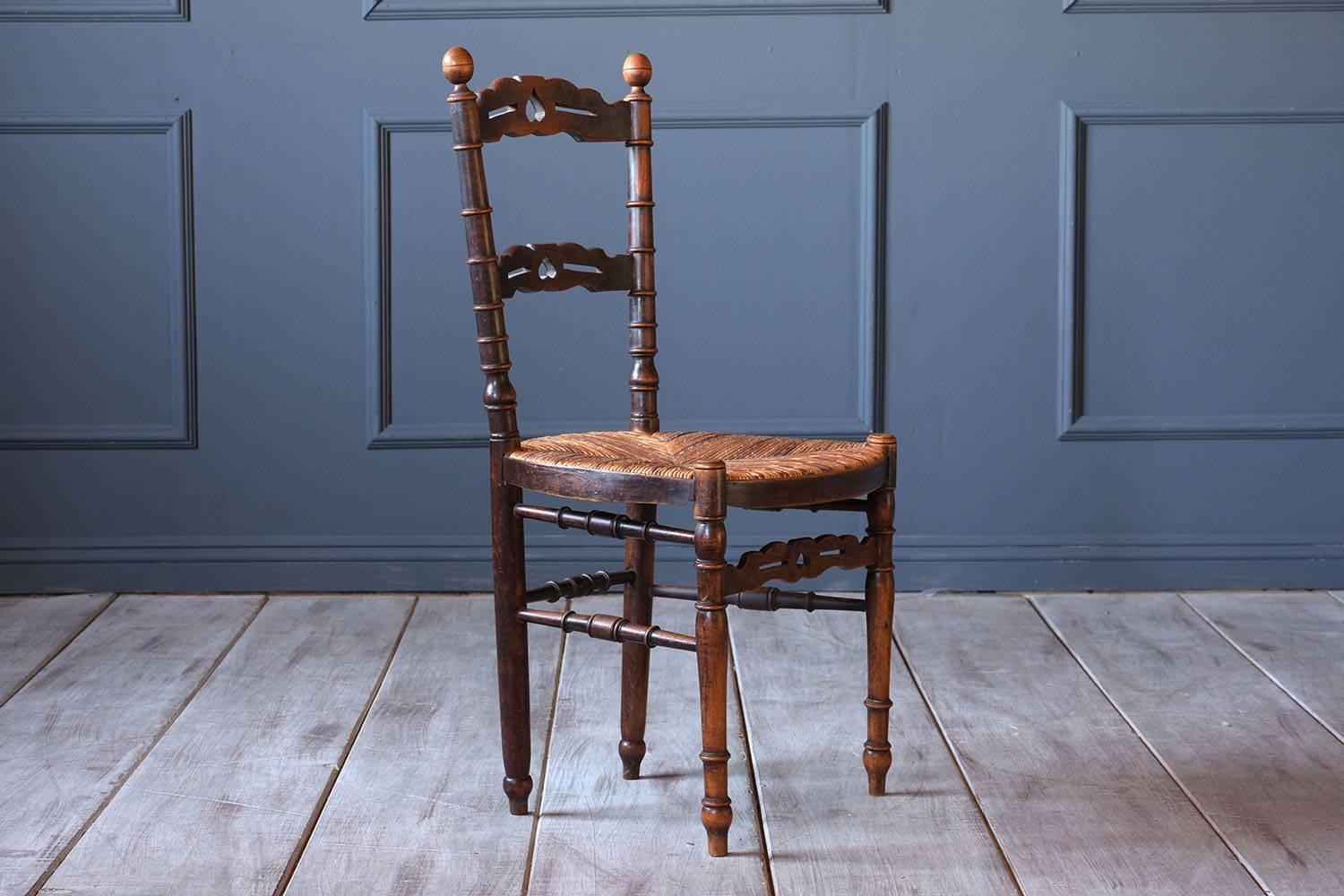 French Set of Ten Provincial Walnut Dining Room Chairs, circa 1900