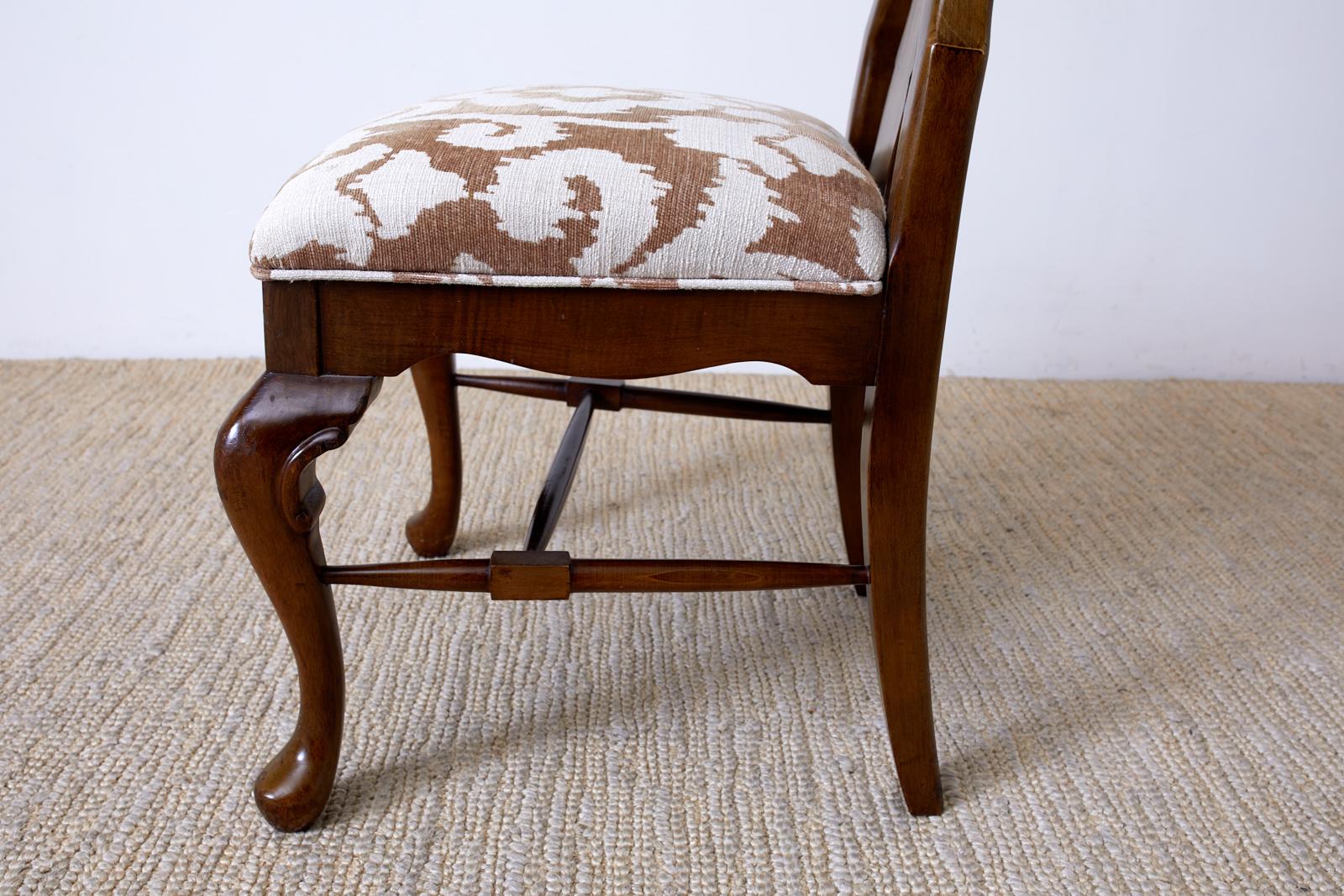 Set of Ten Queen Anne Style Mahogany Dining Chairs 3