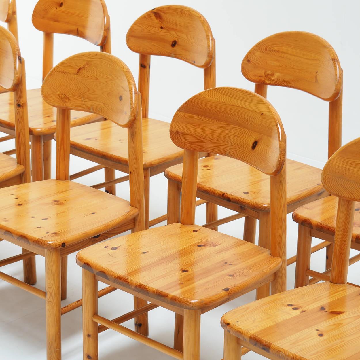 Danish Set of 10 ‘Rainer Daumiller’ Chairs in Solid Pine Wood