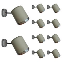 Set of 10 Rare Midcentury Wall Lamps Kinkeldey, Germany, 1970s