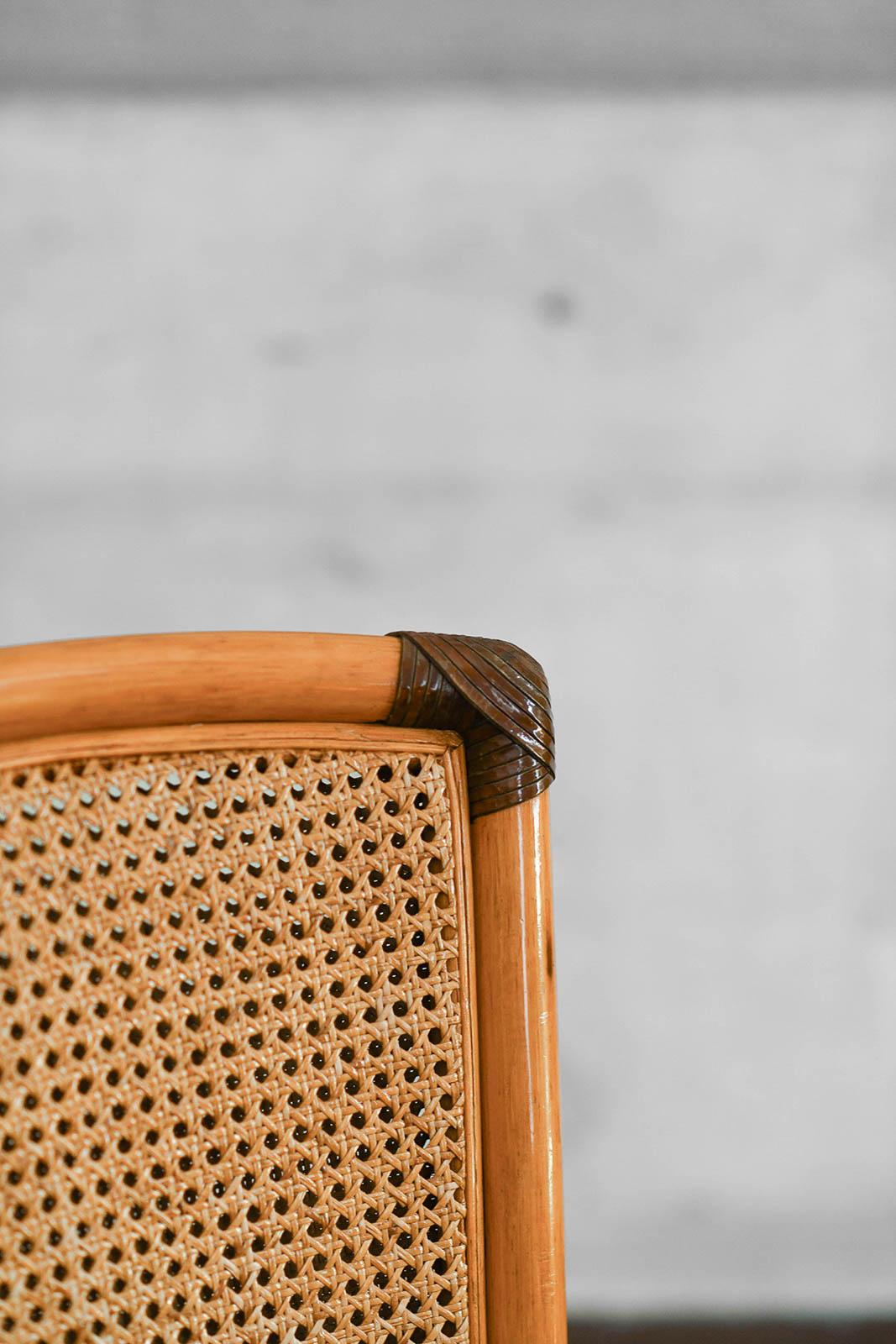 Fine XX secolo Set di 10 sedie in rattan, Studio A. Smania in vendita