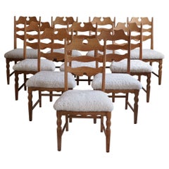 razorblade chairs Set of 10 "Razorblade" Chairs in Oak
Lambswool, Henning Kjærnulf, 1960s