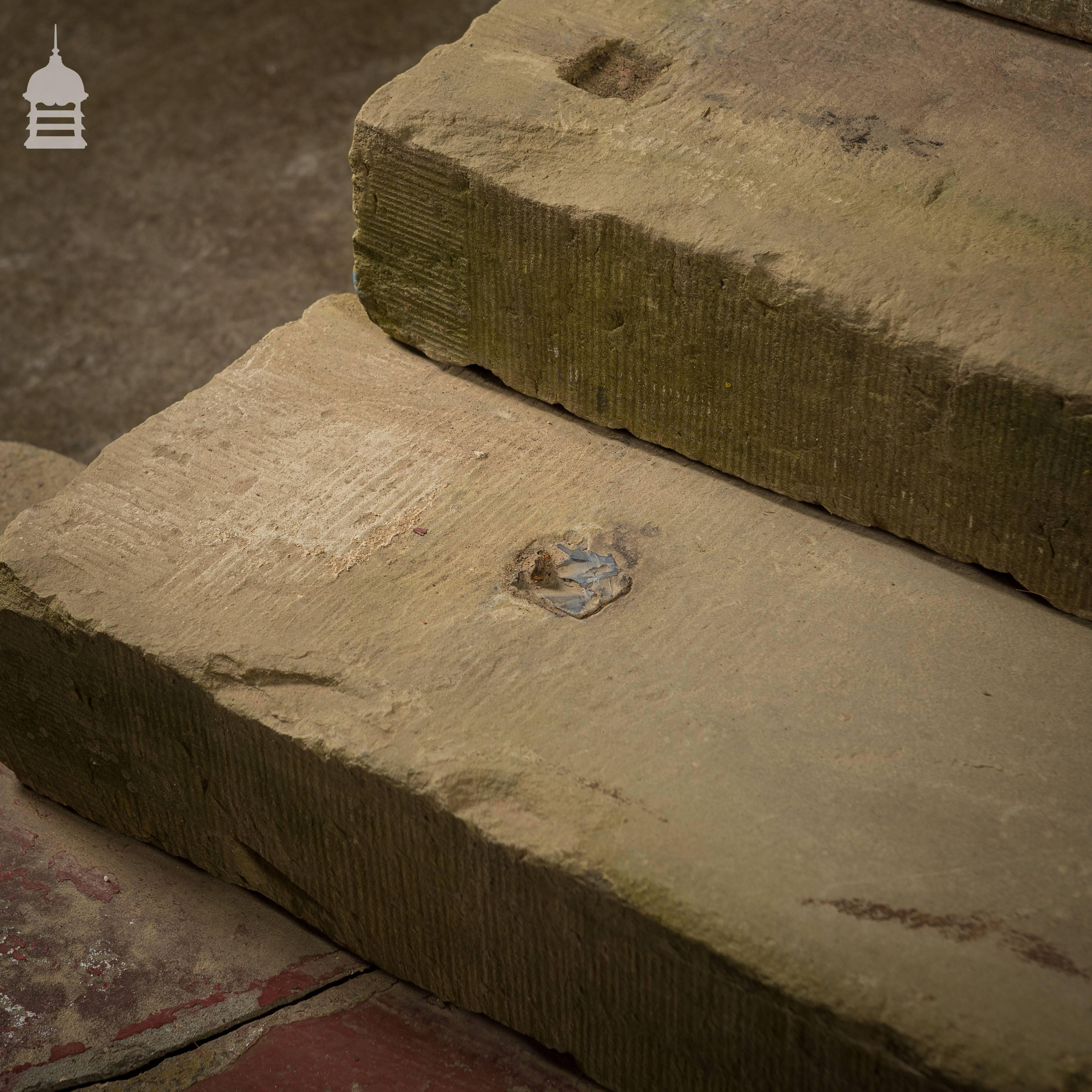 Early 19th Century Set of Ten Reclaimed Sandstone Steps Treads from a Georgian Property in Norfolk For Sale