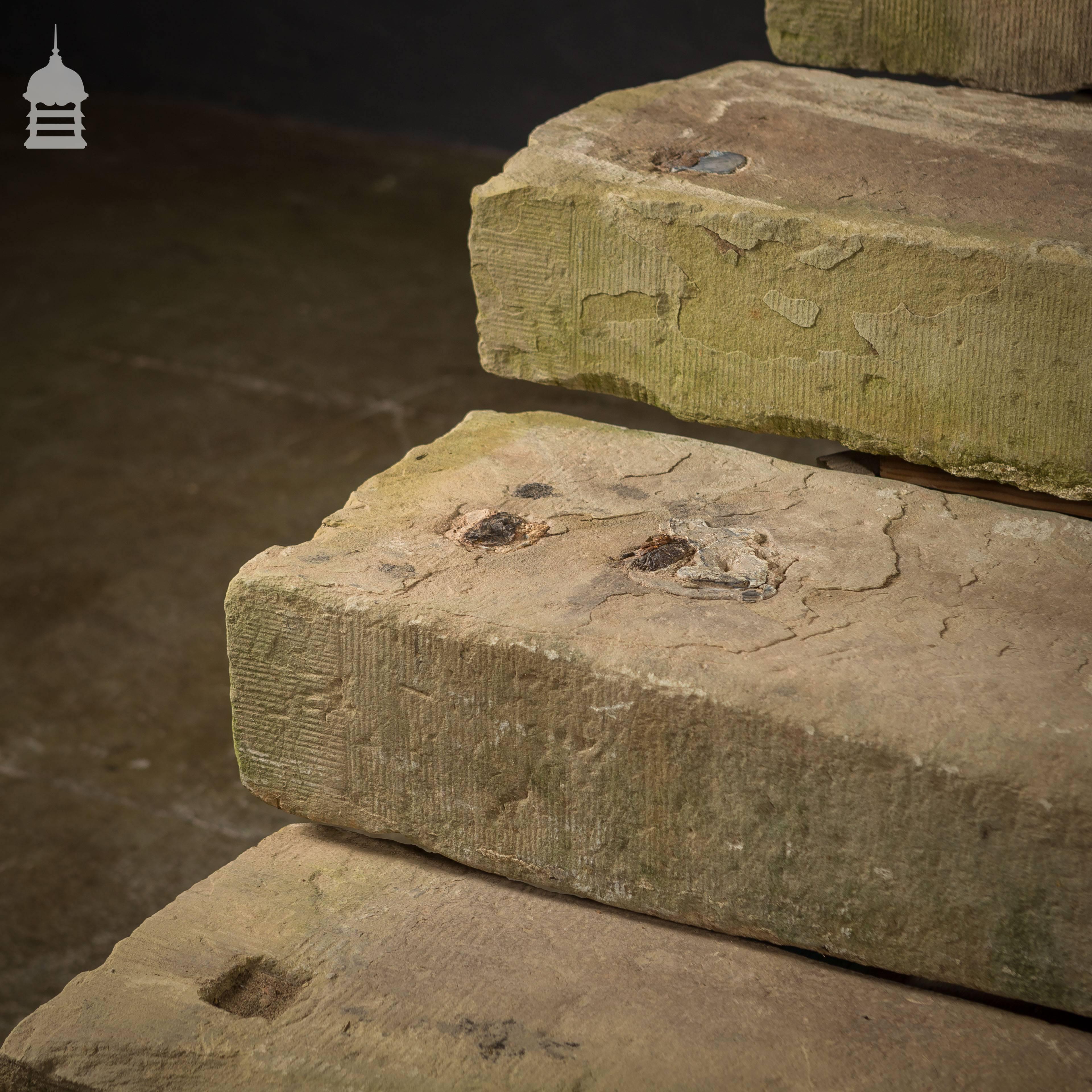 Set of Ten Reclaimed Sandstone Steps Treads from a Georgian Property in Norfolk For Sale 1