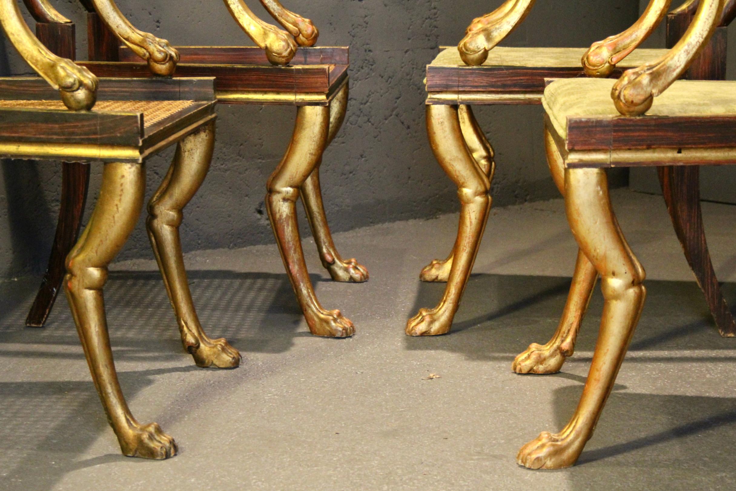 Satz von 10 Regency-Löwentatzen-Sesseln im Angebot 5