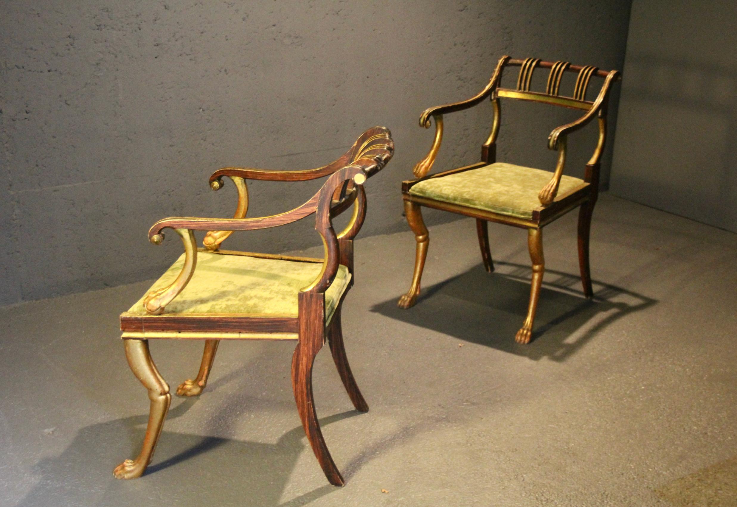 Satz von 10 Regency-Löwentatzen-Sesseln im Angebot 7