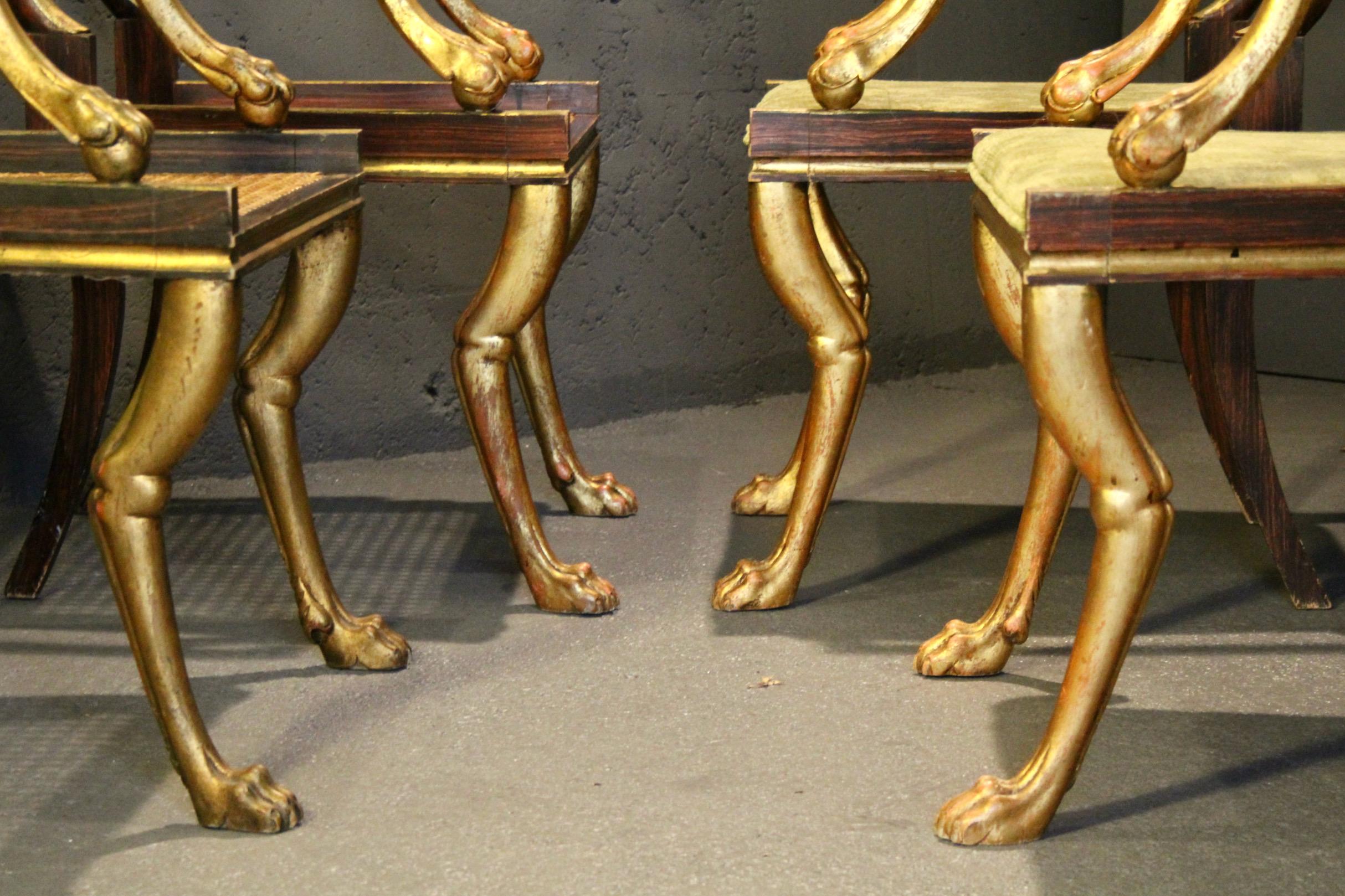 Satz von 10 Regency-Löwentatzen-Sesseln im Angebot 11