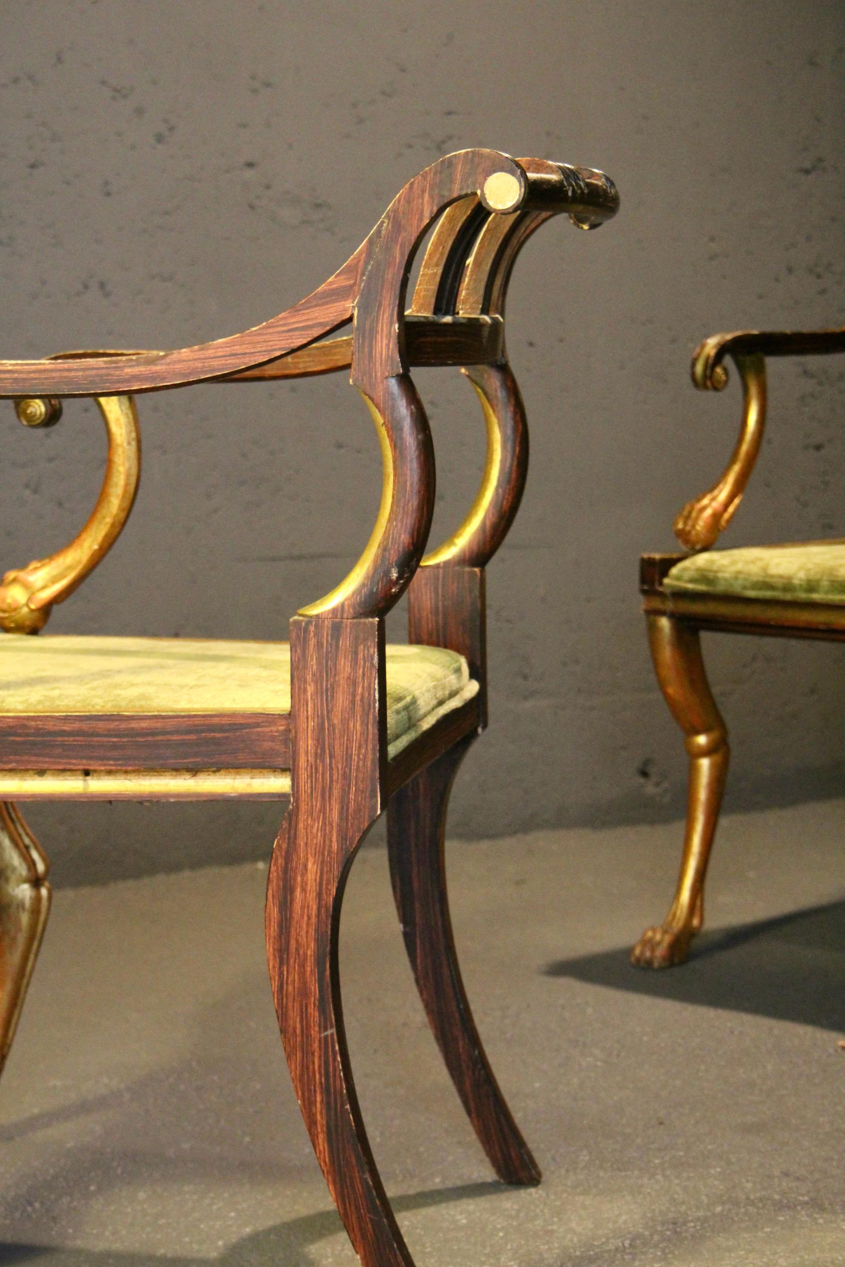 Satz von 10 Regency-Löwentatzen-Sesseln im Angebot 14