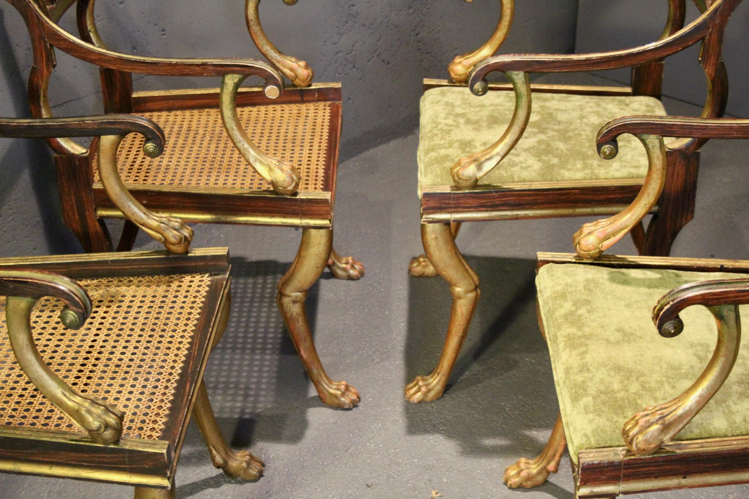 Satz von 10 Regency-Löwentatzen-Sesseln (Englisch) im Angebot