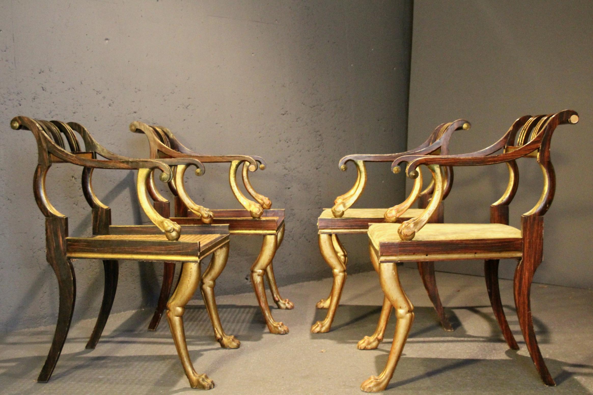 Satz von 10 Regency-Löwentatzen-Sesseln im Angebot 2