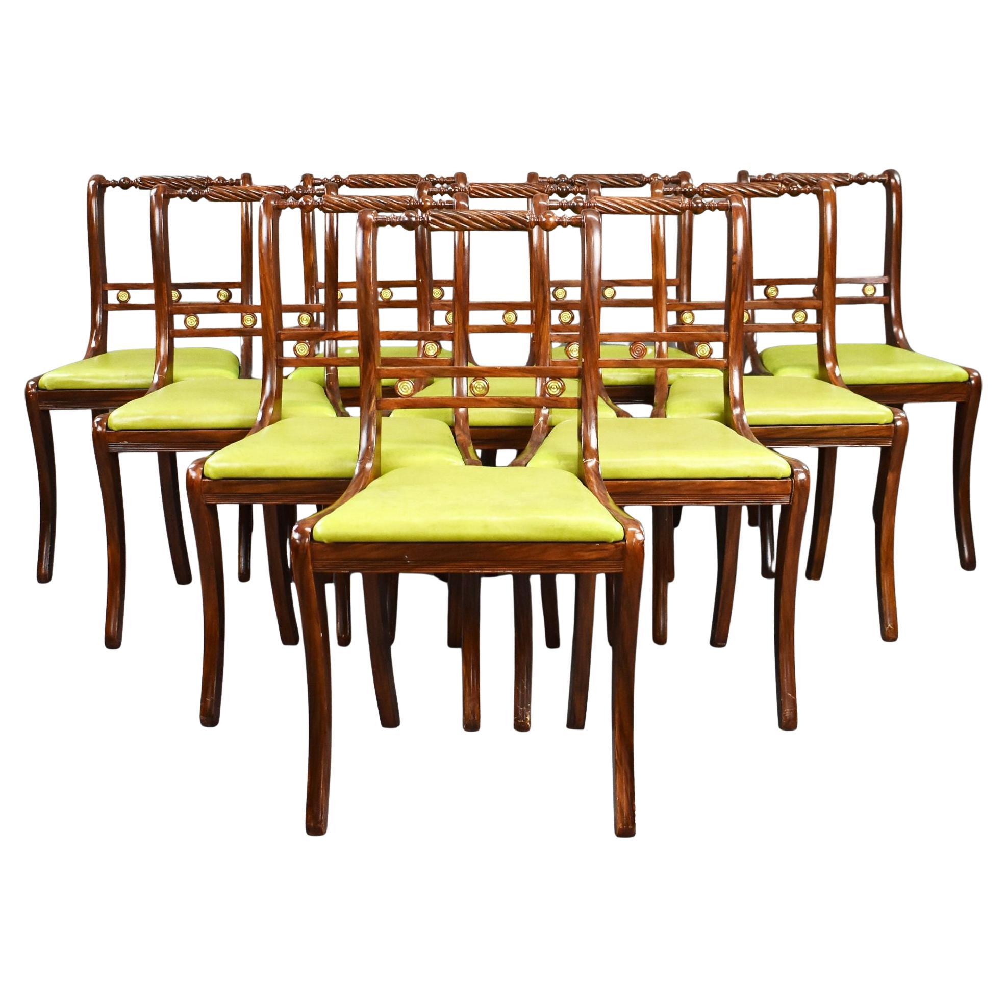 Set di 10 sedie da pranzo in stile Reggenza