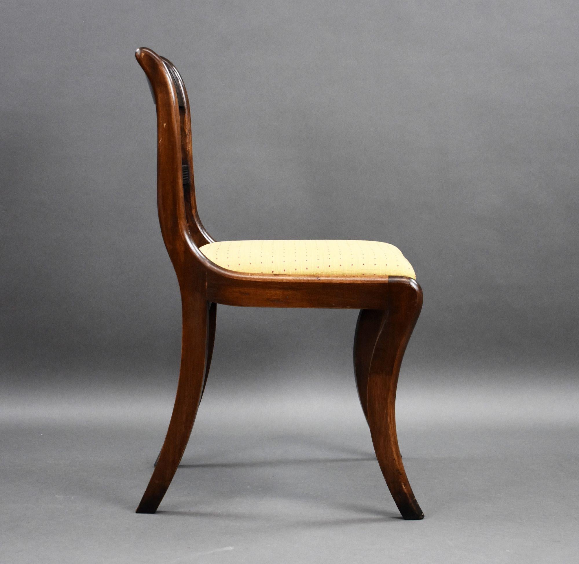 Set of 10 Regency Style Mahogany Dining Chairs In Good Condition In Chelmsford, Essex