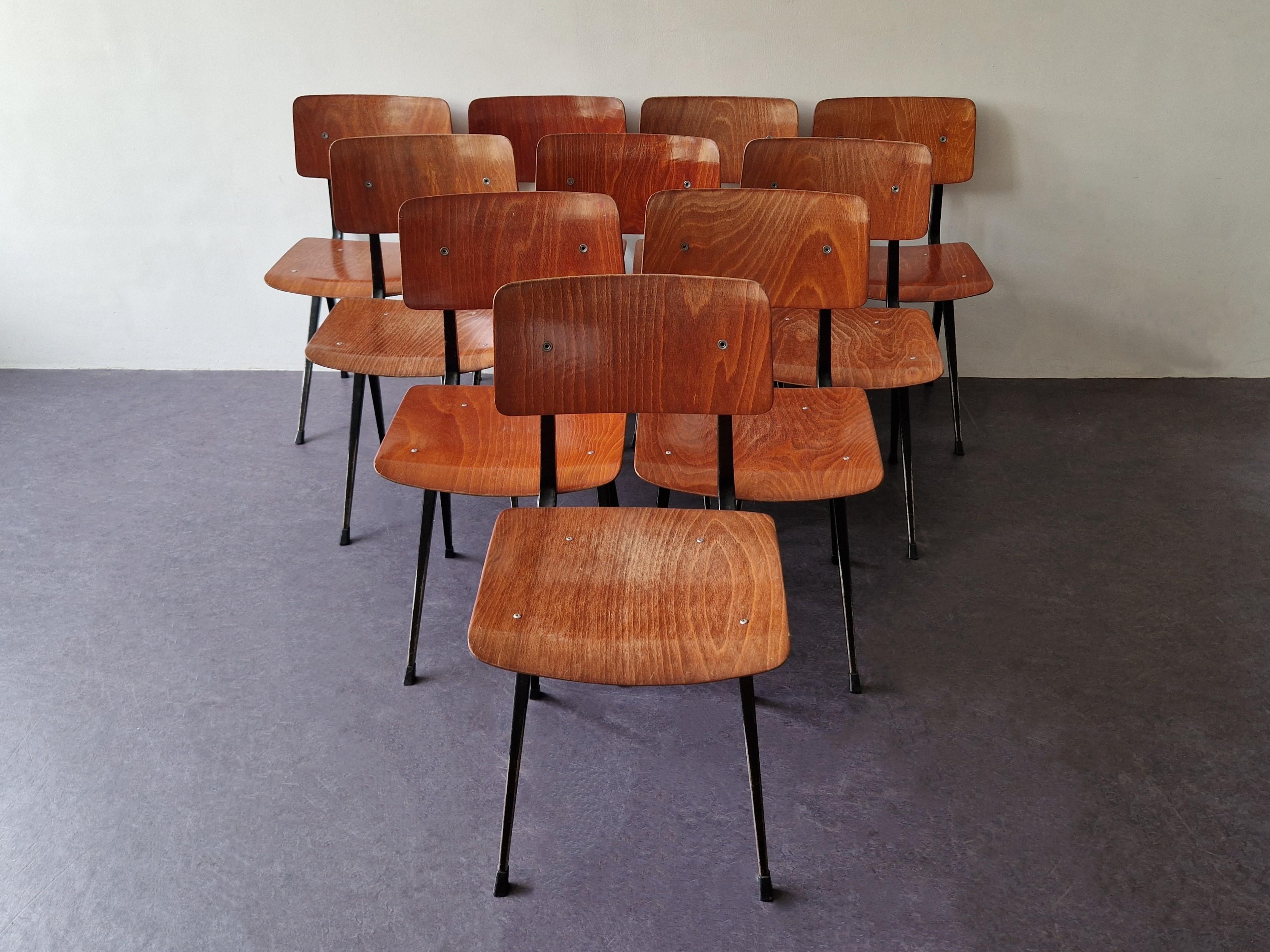 Mid-Century Modern Ensemble de 10 chaises Result de Friso Kramer pour Ahrend de Cirkel, années 1960/1970 en vente