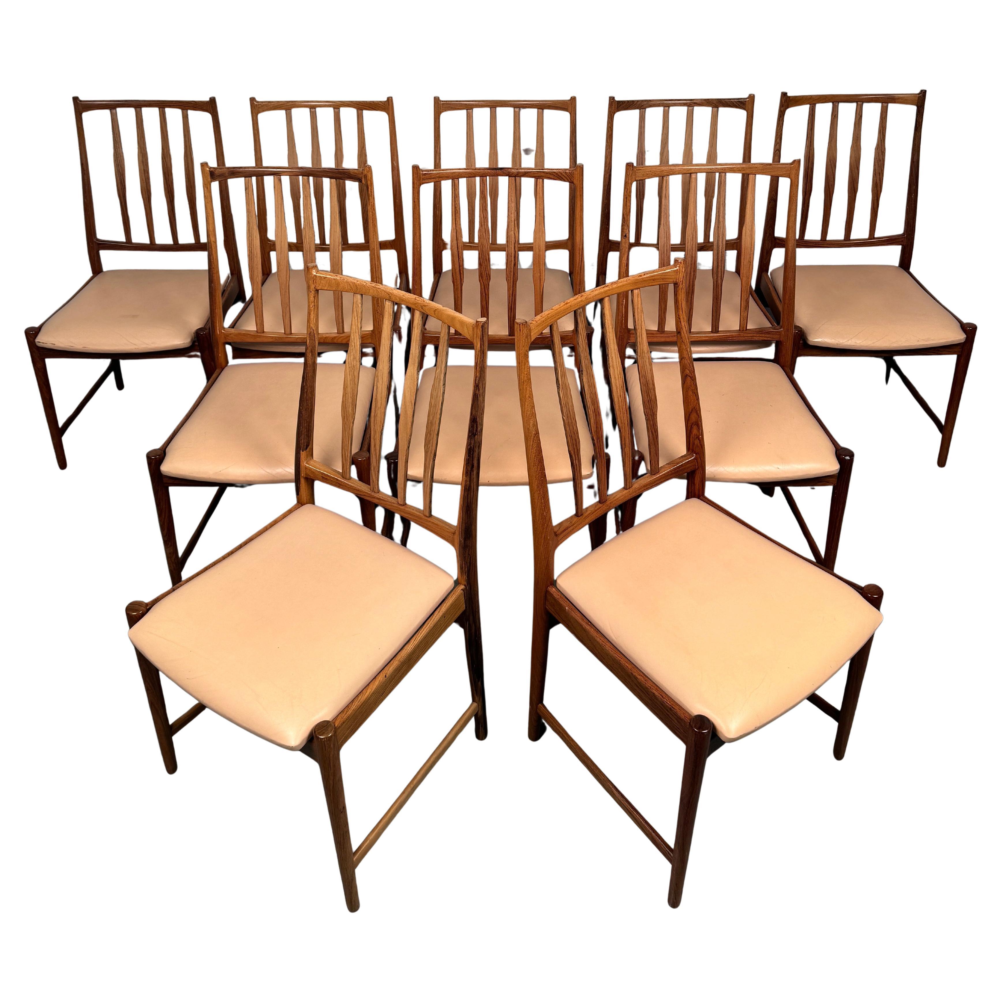 Satz von 10 Palisander "Darby" Stühlen von Torbjørn Afdal für Bruskbo Norwegen im Angebot