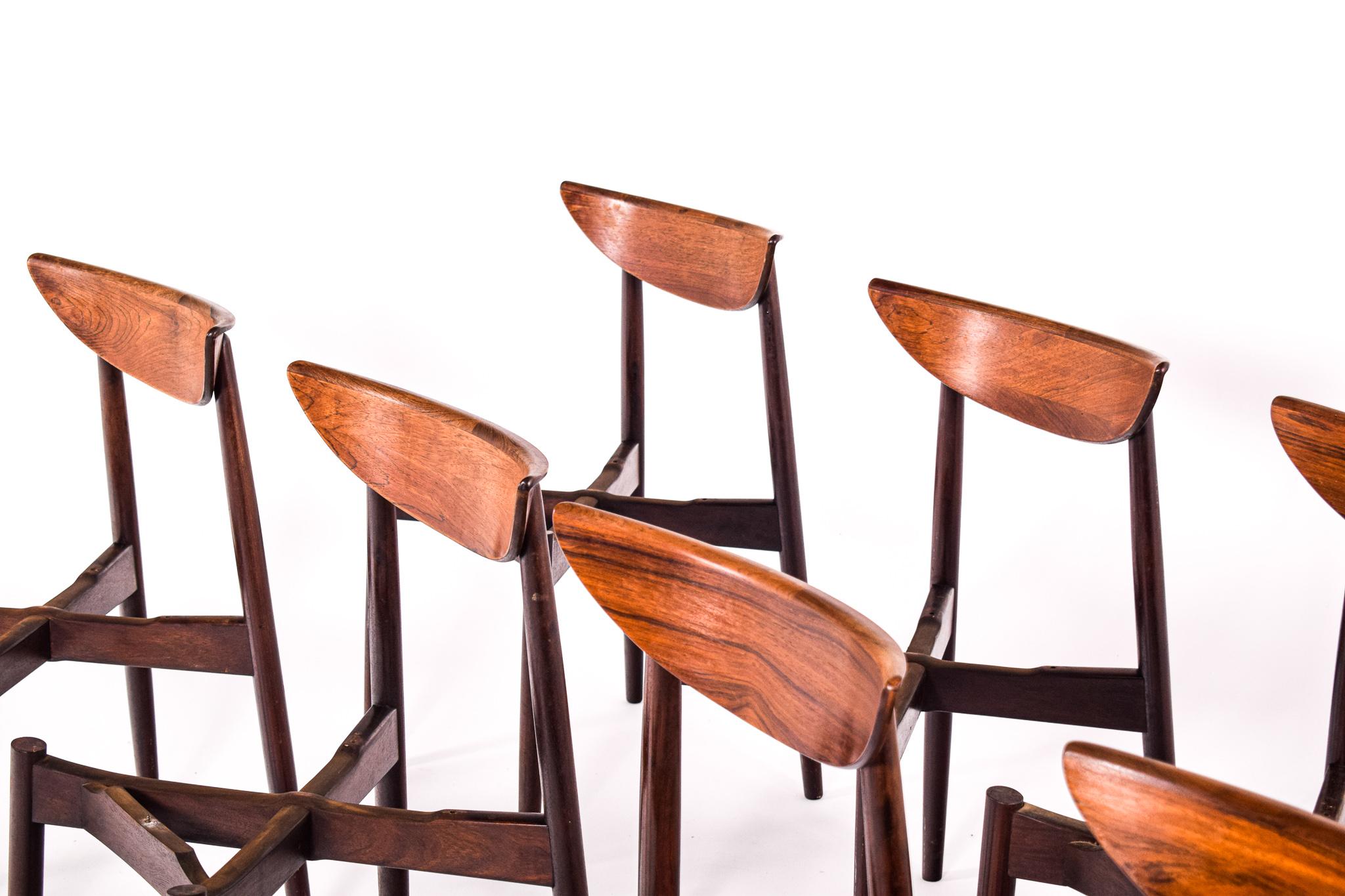 Mid-Century Modern Set of 10 Rosewood Dining Chairs by Harry Ostergaard for Randers