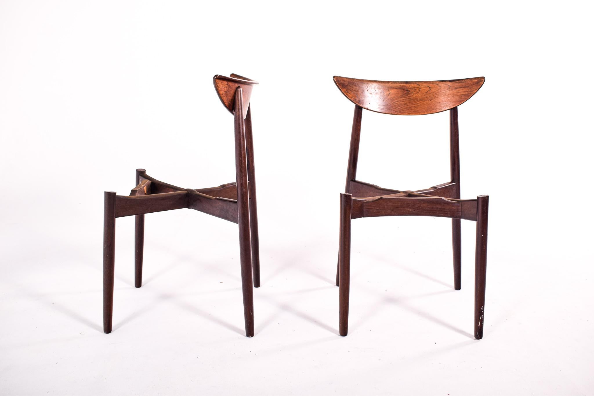 Wool Set of 10 Rosewood Dining Chairs by Harry Ostergaard for Randers