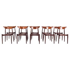 Set of 10 Rosewood Dining Chairs by Harry Ostergaard for Randers