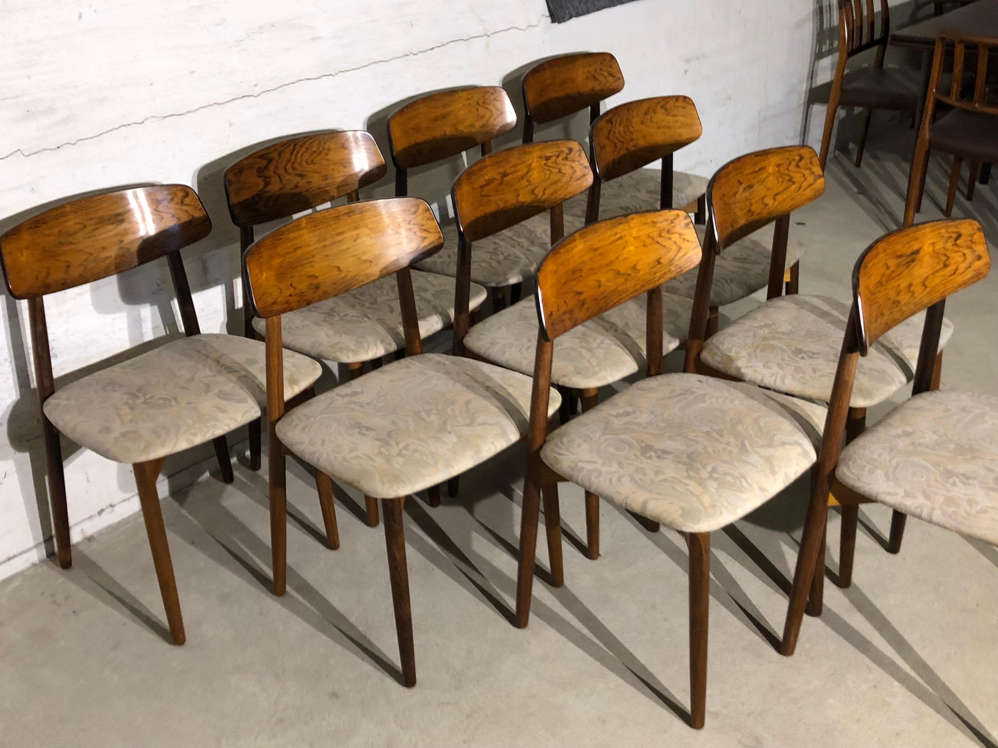 Set of 10 Rosewood Dining Chairs by Harry Østergaard, Danish, Mid-Century Modern 9