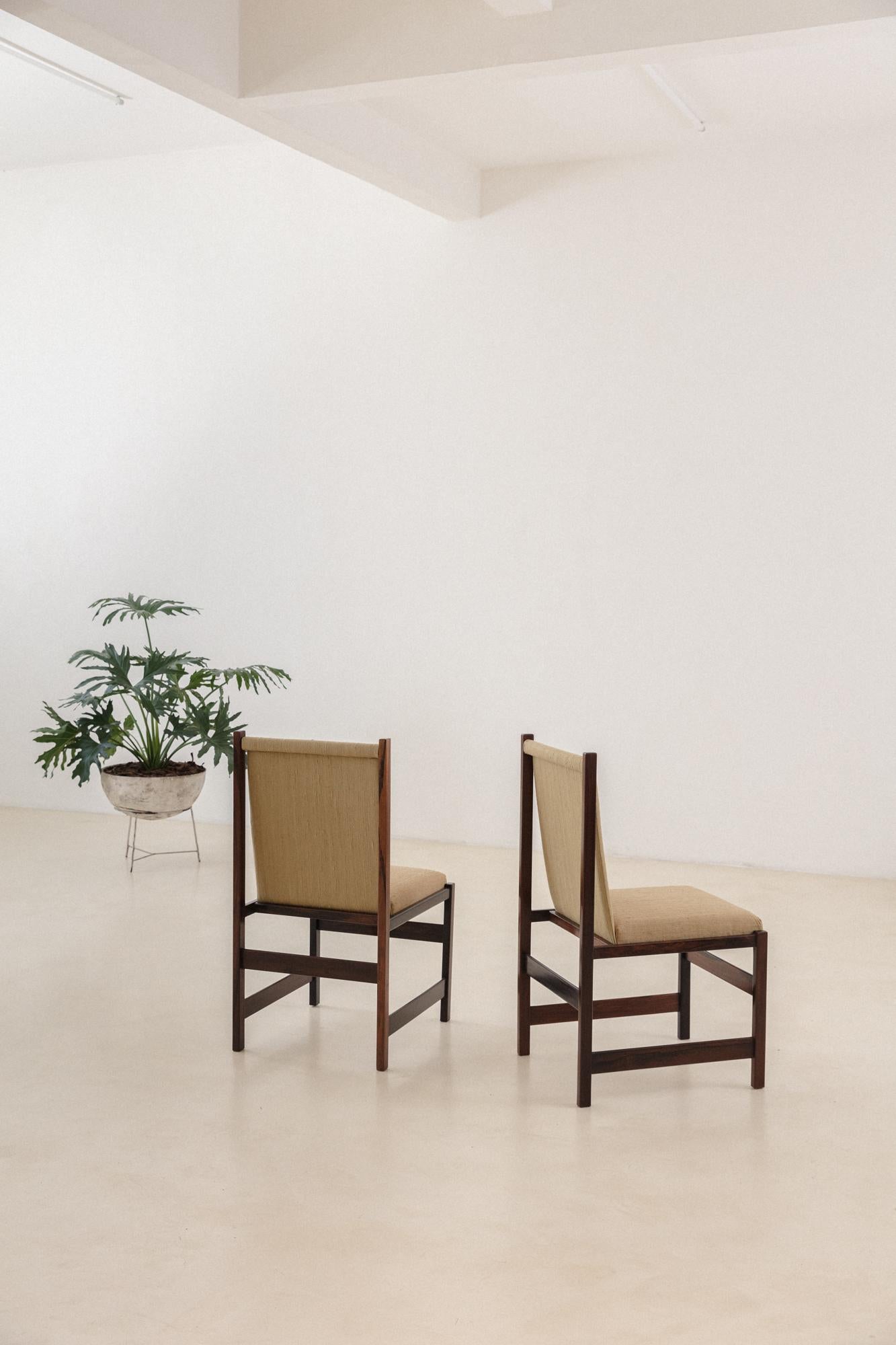 Wood Set of 10 Rosewood Dining Chairs, Celina Decorações, Brazilian Midcentury, 1960s For Sale