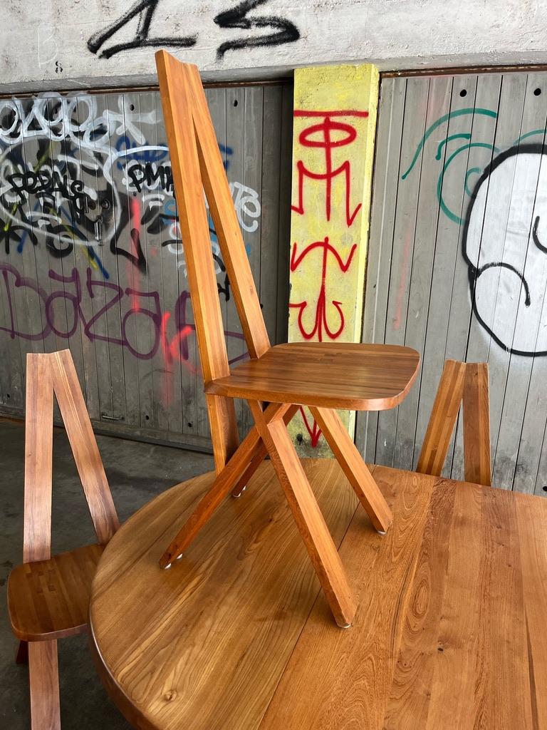Olmo Set di 10 sedie da pranzo in olmo massiccio vintage 