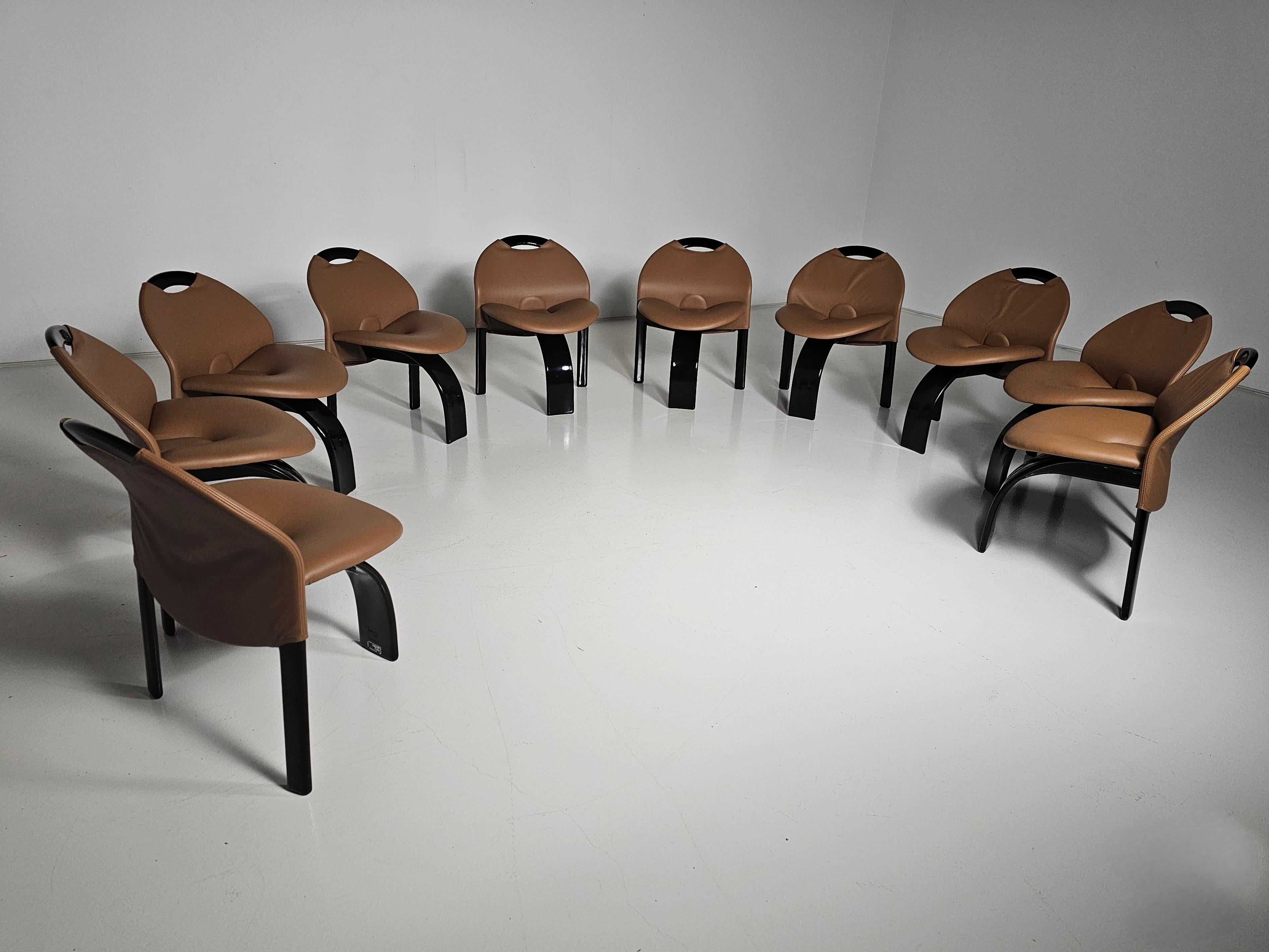 Sedie da pranzo 'Sail', Giovanni Offredi, Saporiti, Itlay, 1973.

Questo splendido set di dieci sedie 