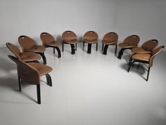 Set of 10 'Sail' dining chairs by Giovanni Offredi for Saporiti, 1973