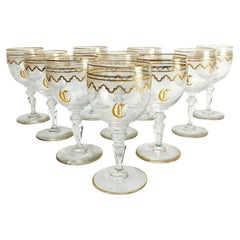 Set of 10 Saint 'St.' Louis French Glass Water Goblets in Beethoven