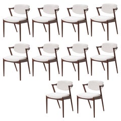 Set di 10 sedie scandinave in teak scuro 1960