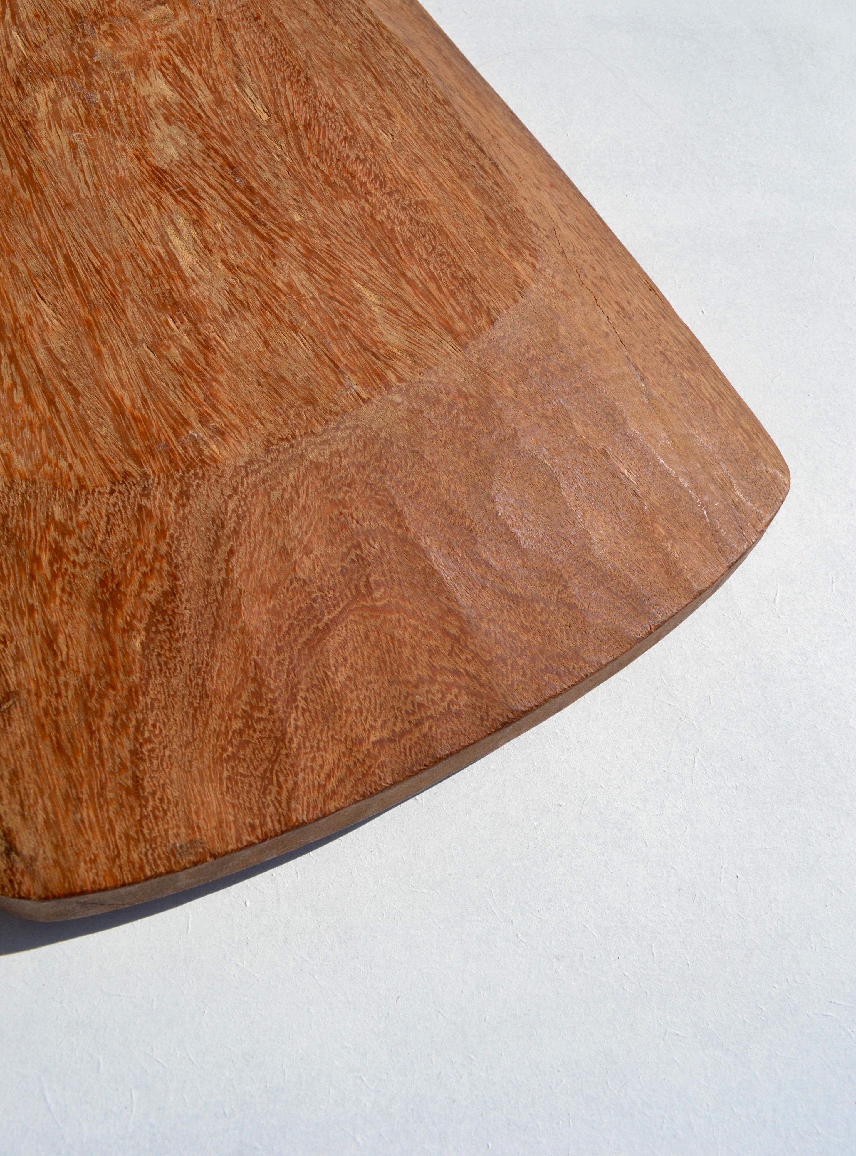 Set of 10 Sculpted Palmwood Square Plates with Serving Dish, 1970s For Sale 1