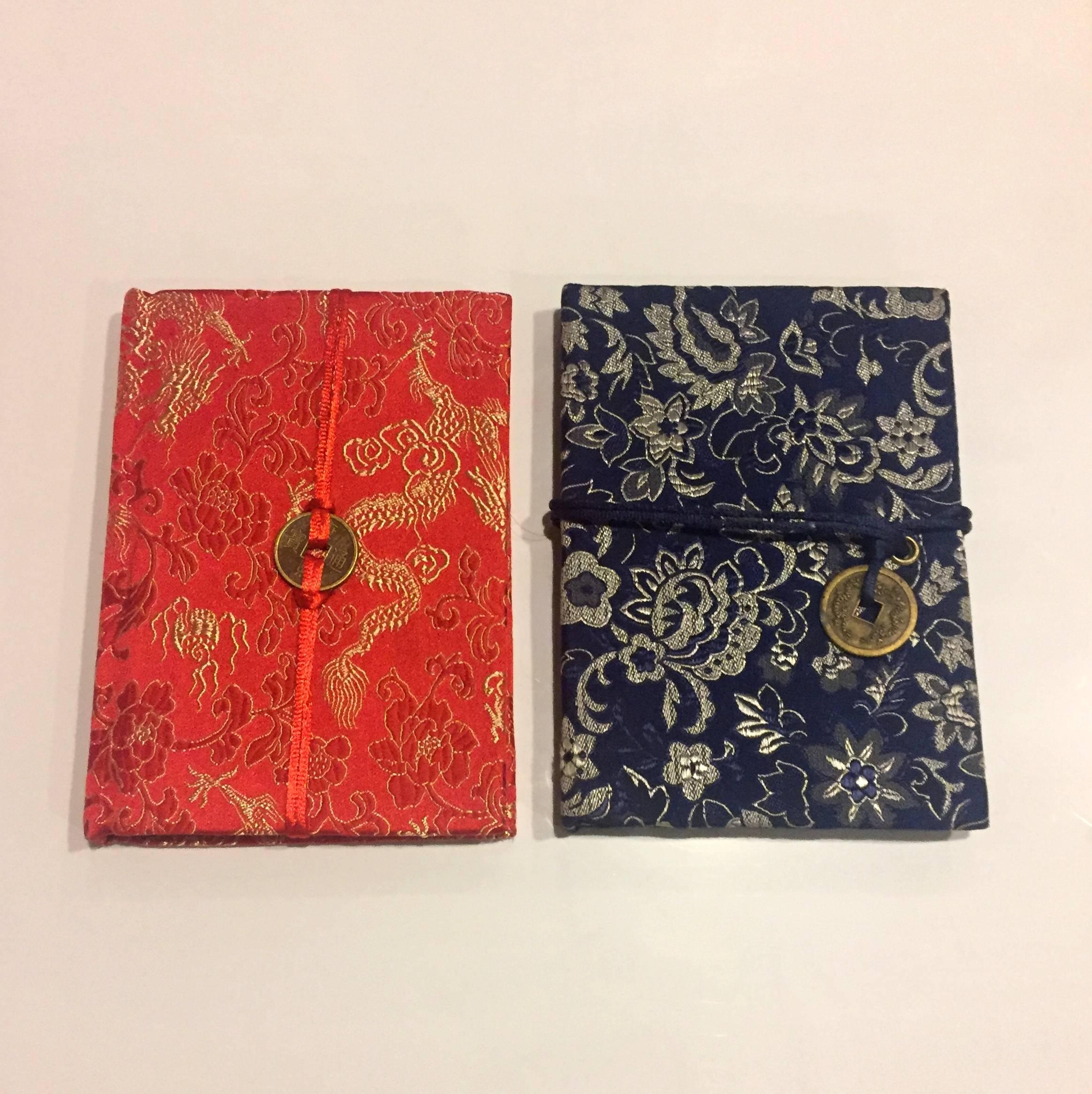 Ten Silk Brocade Notebook Journals In Good Condition In Somis, CA