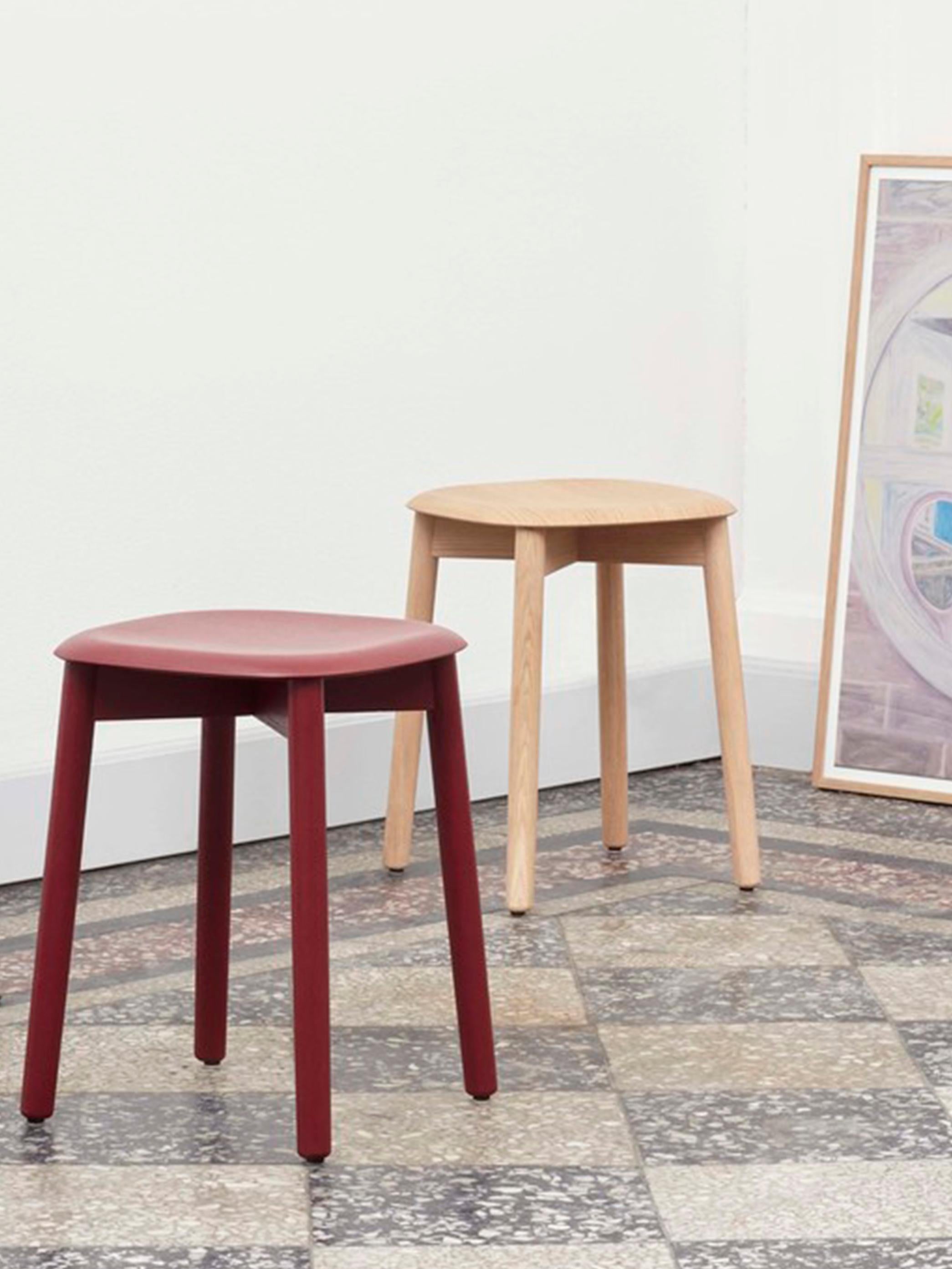 Contemporary Set of 10 Soft Edge72 Stools, Fall Red by Iskos-Berlin for Hay For Sale