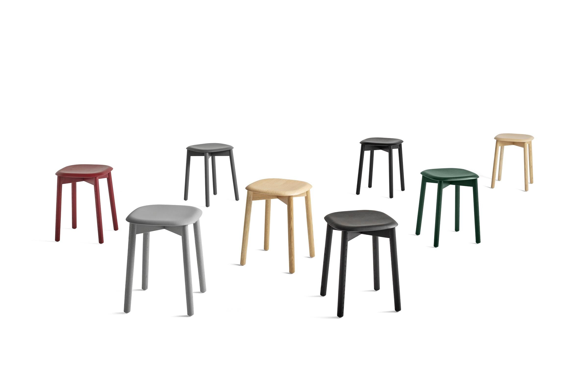Oak Set of 10 Soft Edge72 Stools, Fall Red by Iskos-Berlin for Hay For Sale