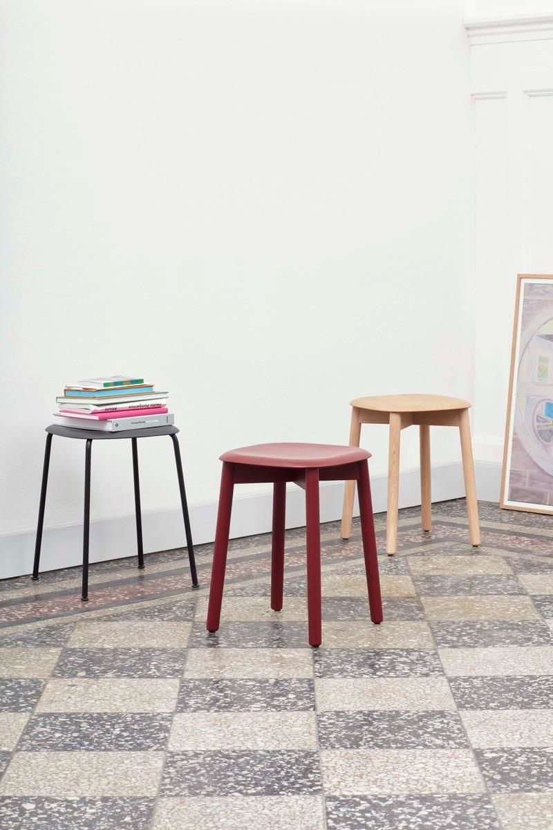 Iskos-Berlin’s Soft Edge series features an organically shaped design, blending strong curves with extreme lightness to create a minimalistic design that optimizes human-centric comfort. 
Featuring a wooden seat and legs in a variety of finishes,
