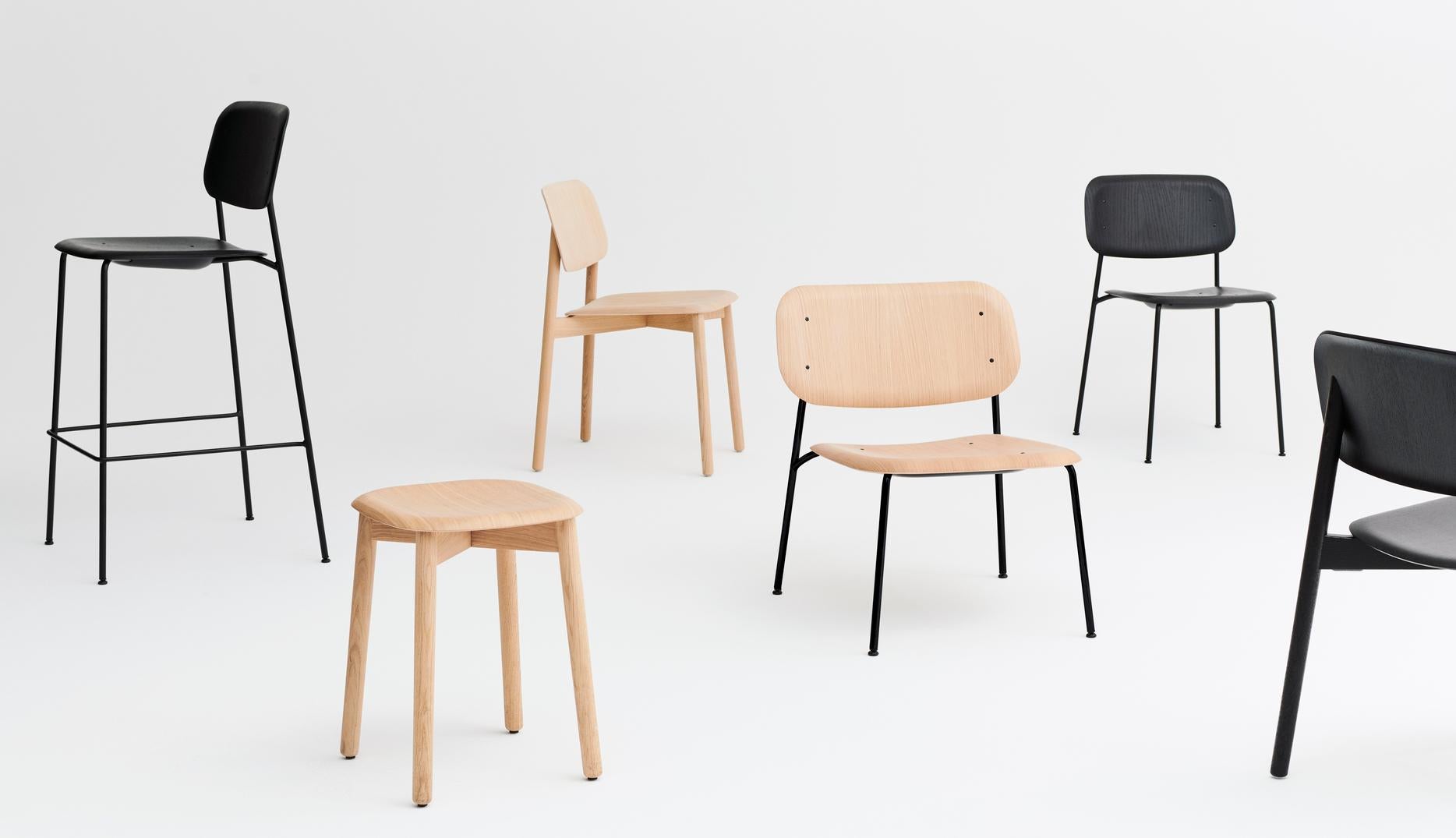 Contemporary Set of 10 Soft Edge72 Stools, Oak by Iskos-Berlin for Hay For Sale