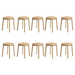 Set di 10 sgabelli Soft Edge72, Oak di Iskos-Berlin per Hay
