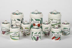 Satz von 10 keramischen JARs 'Spezie' von Piero Fornasetti, Italien, um 1960