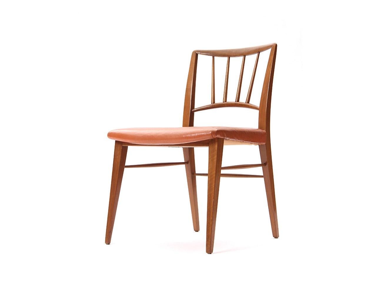 Americano Set di 10 sedie da pranzo con schienale a fuso di Edward Wormley per Dunbar in vendita