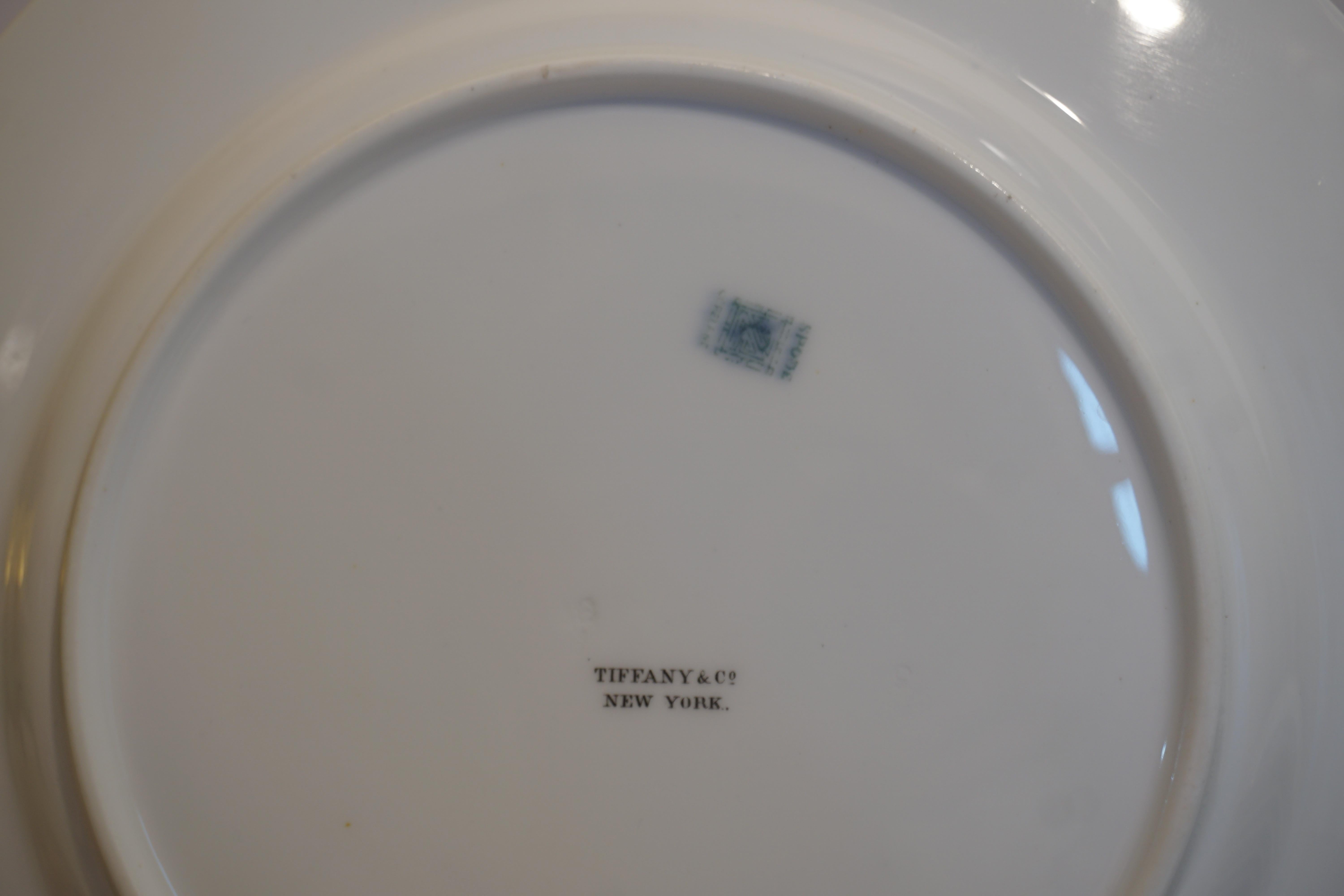 Set of 10 Spode Made for Tiffany Dessert Plates Signed by Renown Artist Hurten 11