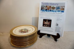 Set of 10 Spode Made for Tiffany Dessert Plates Signed by Renown Artist Hurten