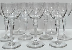 Set of 10 St. Louis French Crystal White Wine Goblets - Grand Lieu
