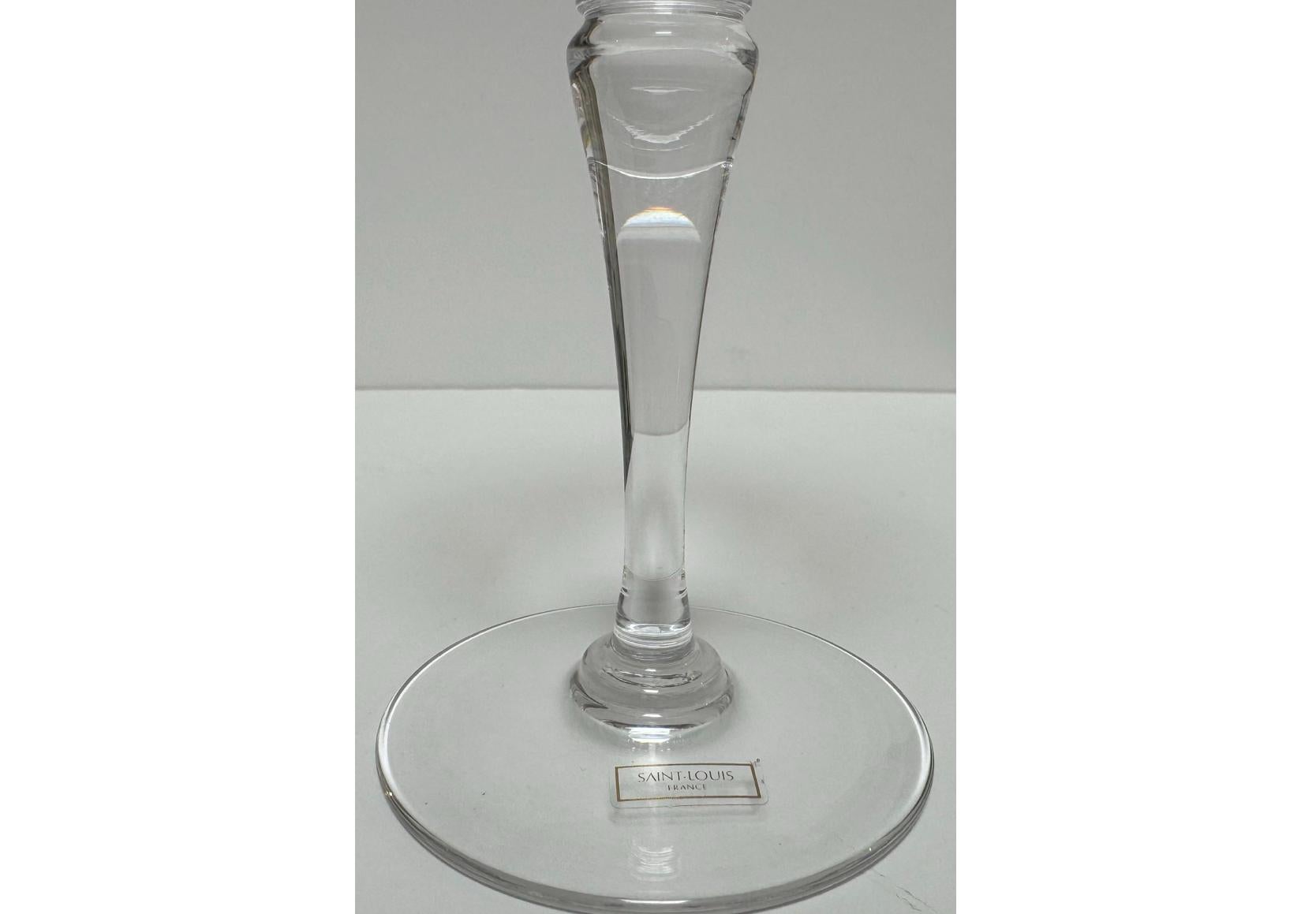 Set of 10 St. Louis French Crystal White Wine Goblets - Grand Lieu In Good Condition For Sale In LOS ANGELES, CA