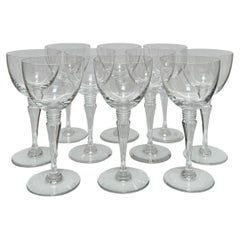Vintage Set of 10 St. Louis French Crystal White Wine Goblets - Grand Lieu