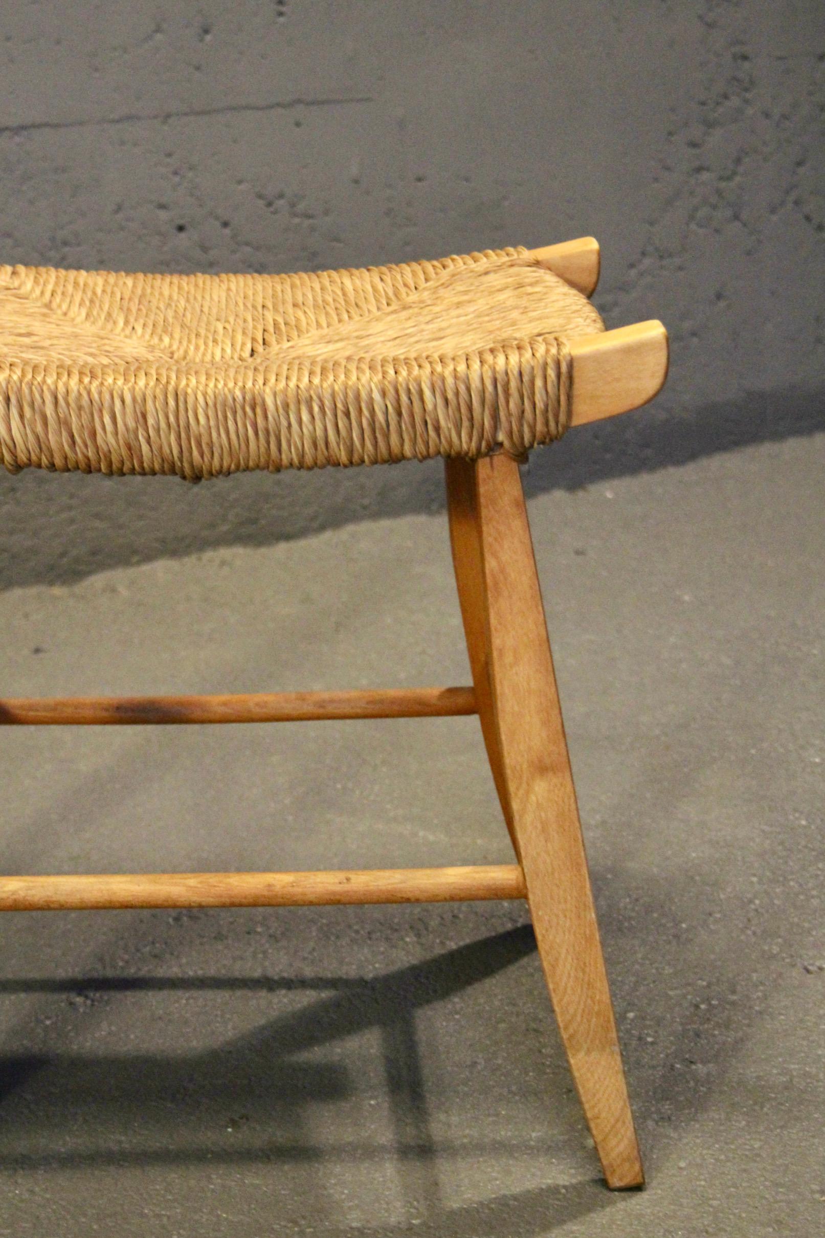 Set di 10 sgabelli francesi in paglia in vendita 4