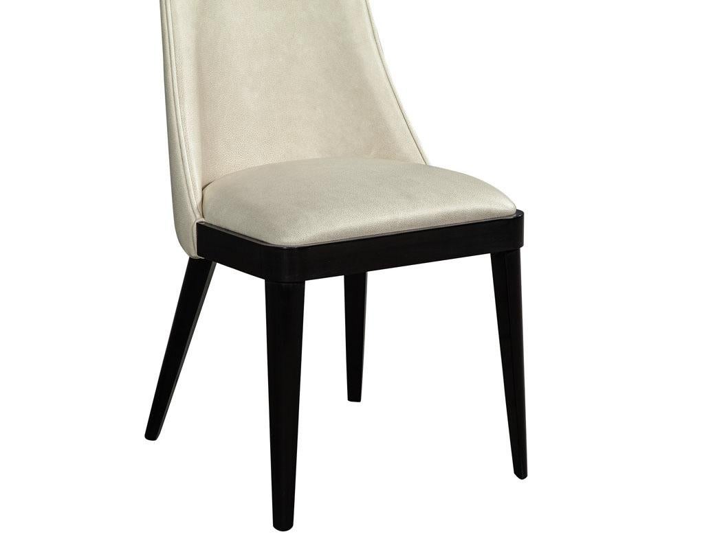 Set of 10 Svelte Custom Modern Leather Dining Chairs by Carrocel 2