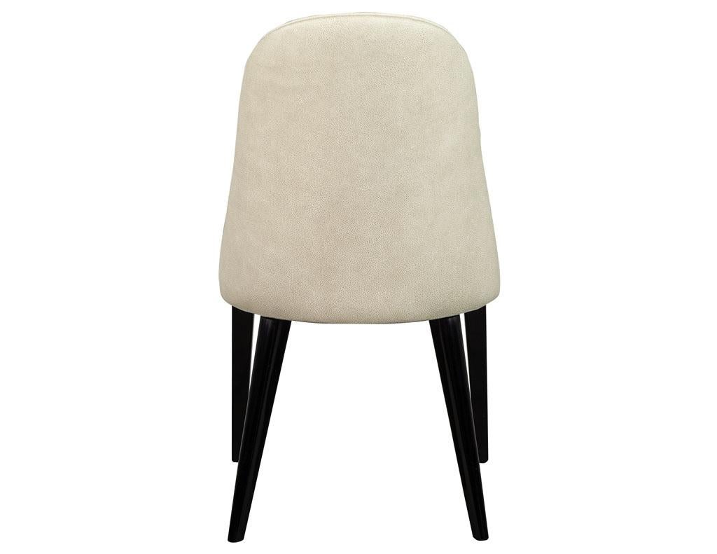 Set of 10 Svelte Custom Modern Leather Dining Chairs by Carrocel In New Condition In North York, ON