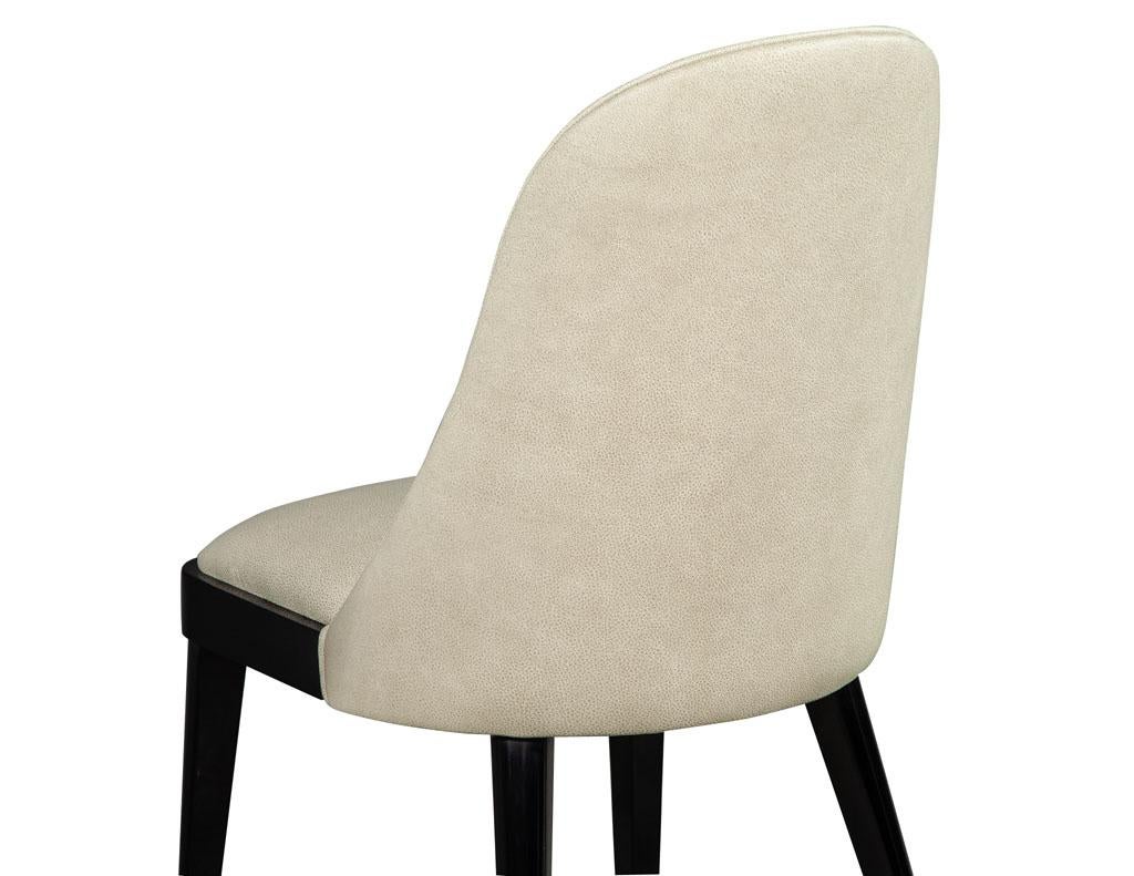 Contemporary Set of 10 Svelte Custom Modern Leather Dining Chairs by Carrocel