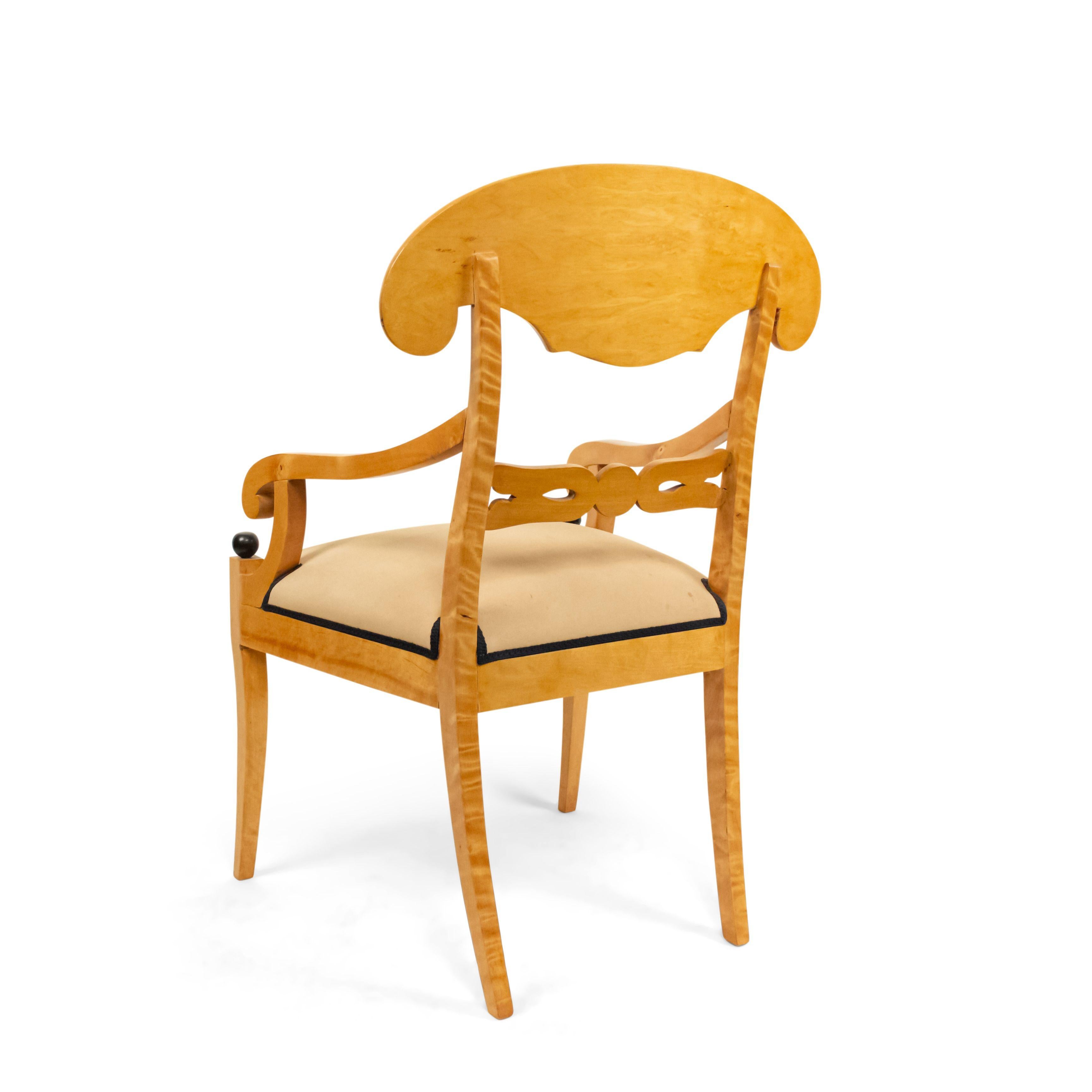Set of 10 Swedish Biedermeier Birch Dining Chairs 9