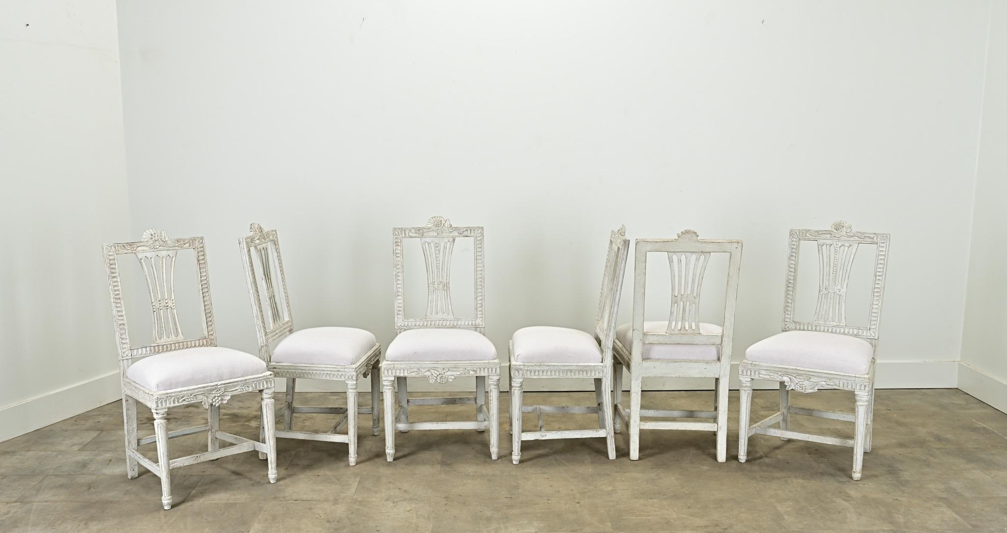 Set of 10 Swedish Gustavian Dining Chairs 4